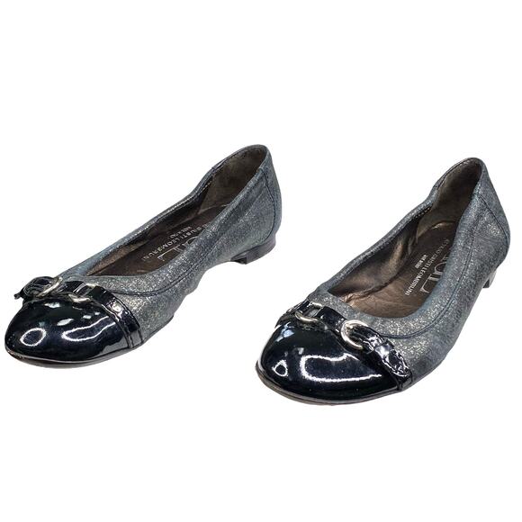 AGL Attilio Giusti Monika Black Grey Cap Toe Slip On Flats Size 35.5 US 5.5 - Picture 6 of 11